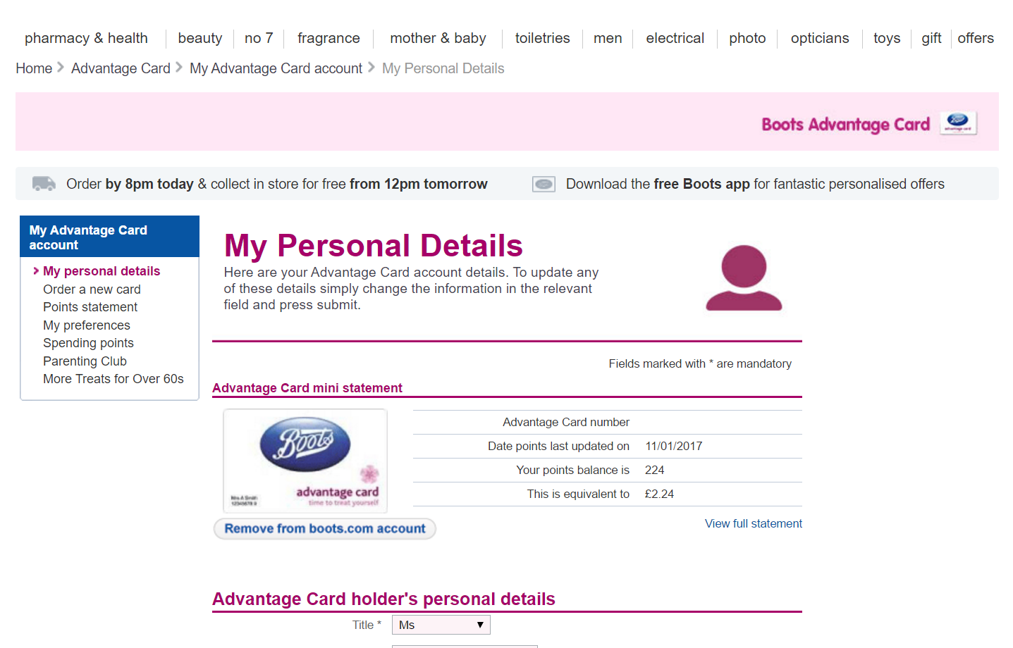 BootsのAdvantage Card を作りました。オンラインでの登録の仕方など Introvertful Life
